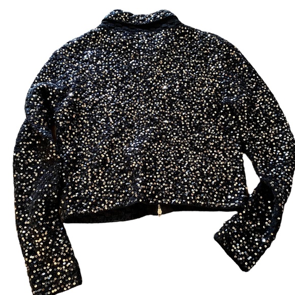 Pink Tartan navy sequin zipper cardigan NWT - Picture 2 of 8